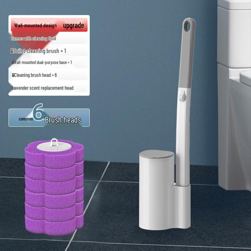 LIEI Disposable Wall-Mounted Toilet Brush with Lavender Scent