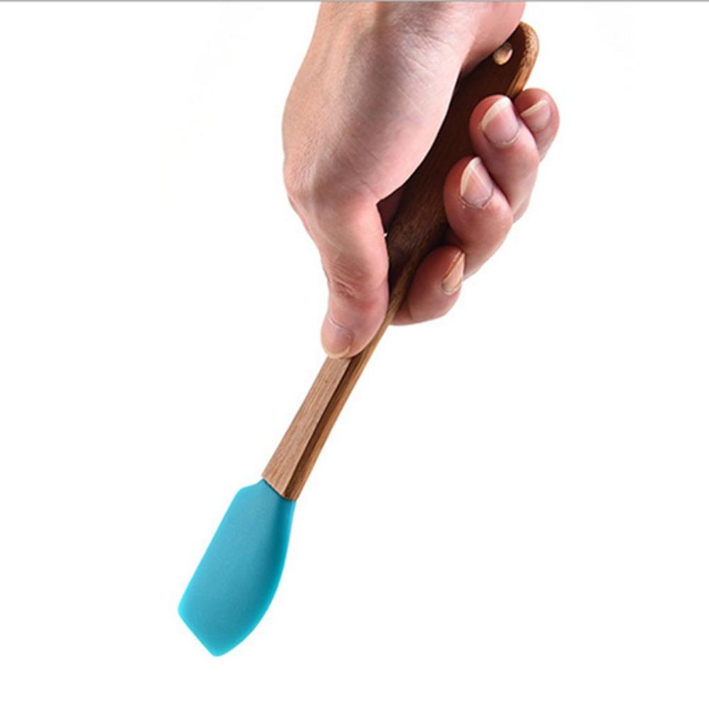 Mixing Kicthen Utensils Silicone Non-stick Wooden Handle Baking Tools Cake Scraper Brush Spatula