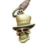 Retro Bronze Skull Hat Pendant Keychain