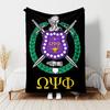 1pc Blanket Omega Psi Phi Print Design, Lightweight Blanket for Sofa, Bed- Soft &Warm, Gift for All Seasons like Christmas, Halloween