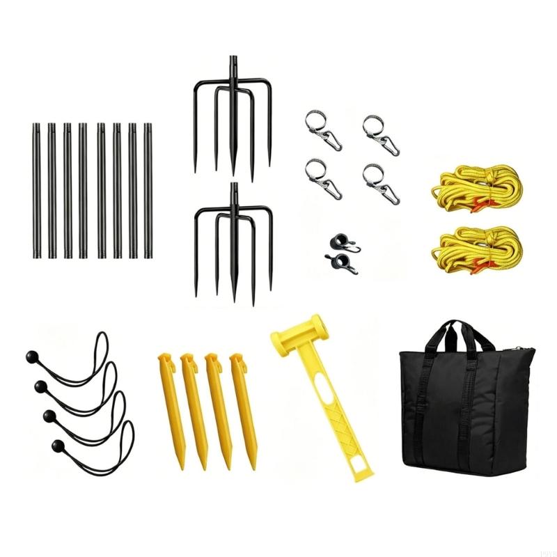 Five Point Metal Ground Sign Stand For Outdoor Advertising Display Strong Flag Post Holder With Ground Stakes