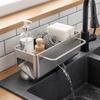Punch Free Suction Cup Sink Drain Rack Wall Mounted Dishcloth Drying Rack  for Kitchen