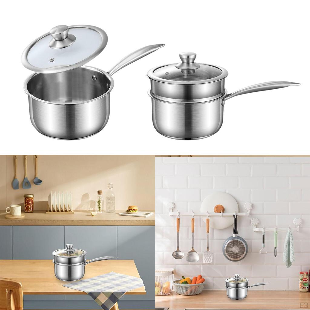 Milk Pan Soup Multifunction Pot Easy To Clean Saucepan with Cover for Home Hotel
