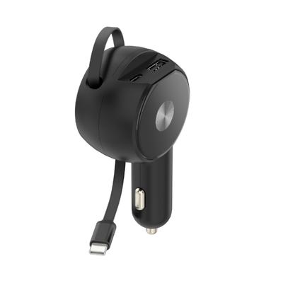 Retractable Car Charger 2 In 1 Fast Charging Car Phone Charger 60W Mini Car Adapter USB C Charger for Phone Laptop