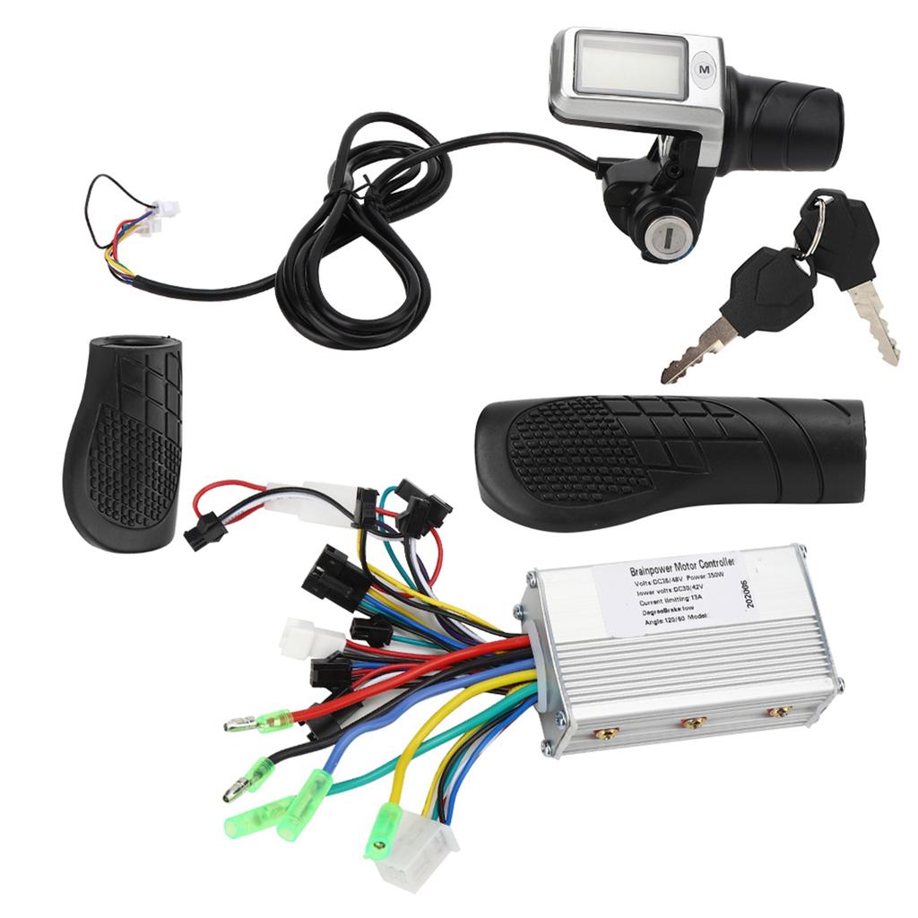 2 In 1 Electric Bicycle Electric Scooter Controller LCD Split Meter Throttle Grip Set
