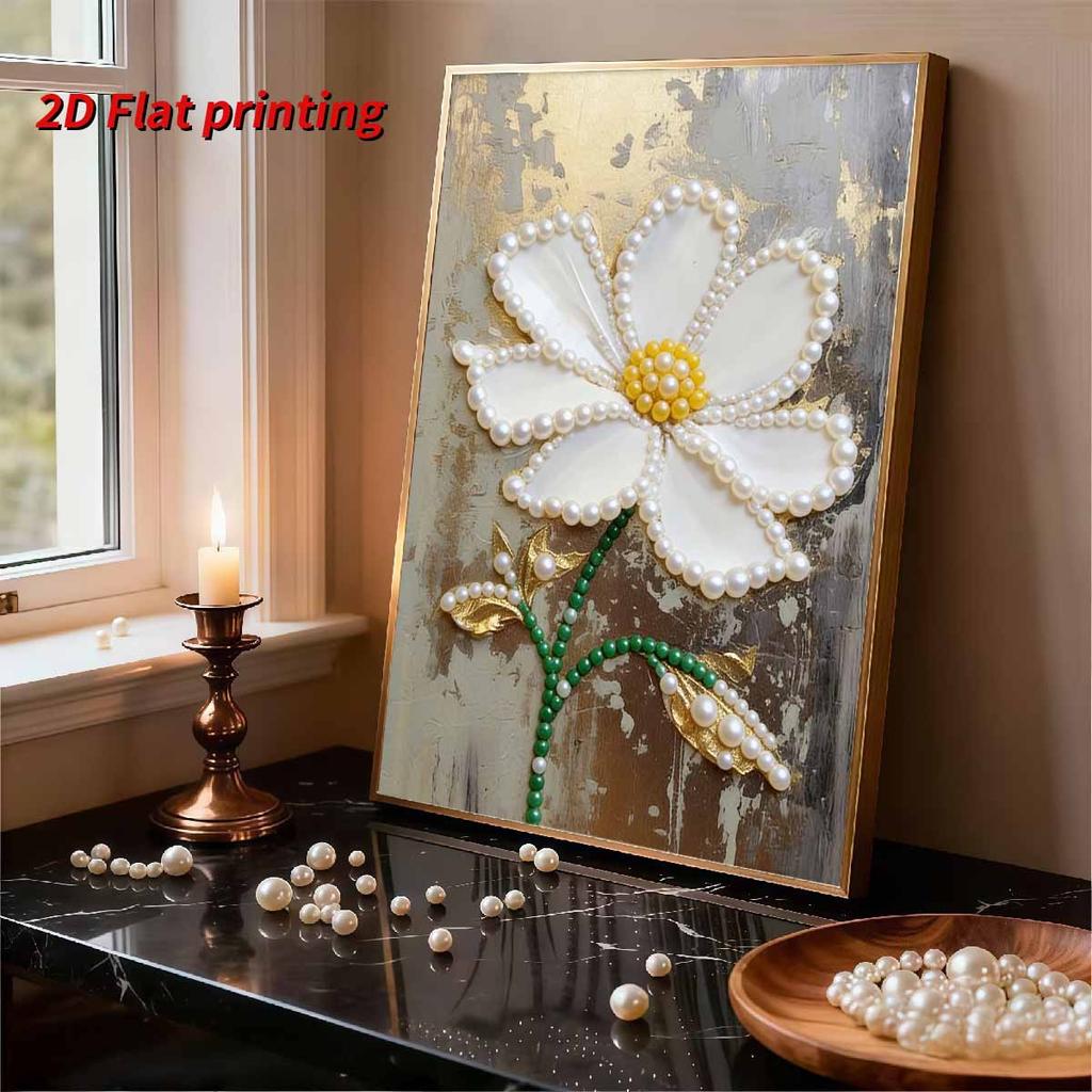 DIY Pearl Painting Set Bouquet Pattern Home Decoration Handmade Sticky Diamond Creative Canvas Pearl Art Painting Crafts Perfect Gift