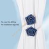 55KF 2Pcs Adjustable Curtain Tiebacks Rustics Cloth Rope and Cloth Flower Holders Holdbacks for Window Drapes Decorations