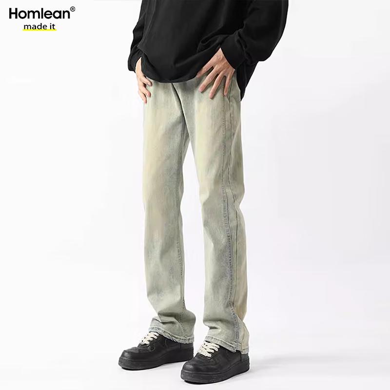 Homlean Amerikanische Retro Loose Fit Schlagjeans ZW697