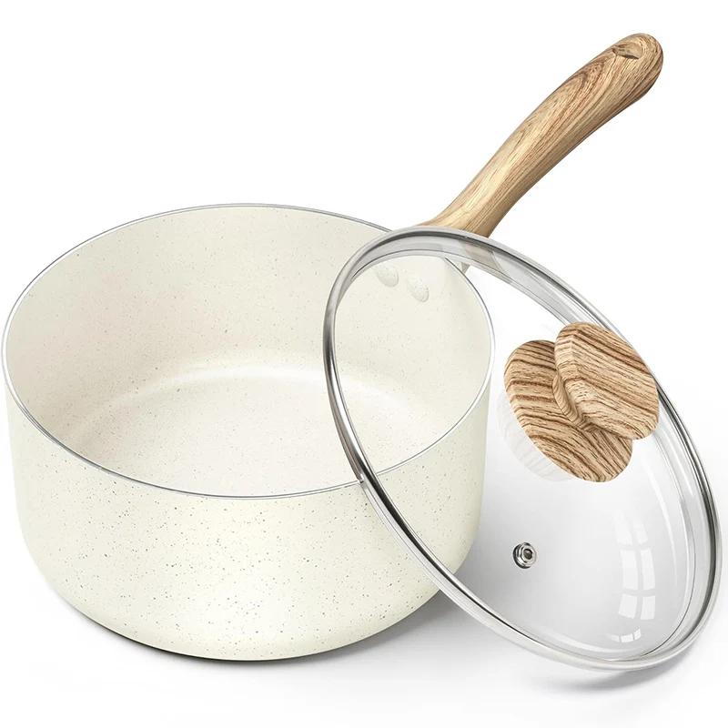 

MICHELANGELO Non-stick Stew Pot with Lid Sauce Pot Granite Coated Bakery Handle Multifunctional Cooking Pot All Stove Compatible