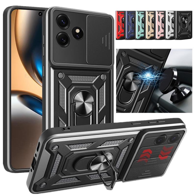 Kryt na telefon Armor pro Realme GT 7 GT 7T GT7 5G Ochrana objektivu s kroužkem Magnetický stojánek Coque Fundas Capa