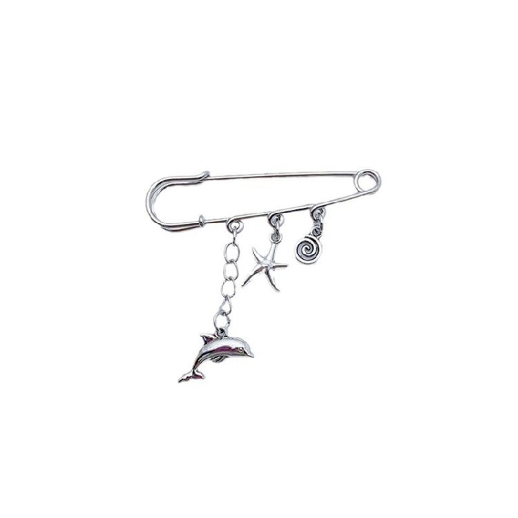 Trendy Lapel Pin Delicate Chain Pins Fashion Pendant Brooch Alloy Material 1