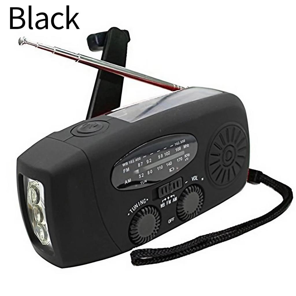 2000mAh Solar Hand Crank Emergency Radio AM FM WB NOAA Weather Alert USB Charger LED Flashlight Power Bank for Outdoor