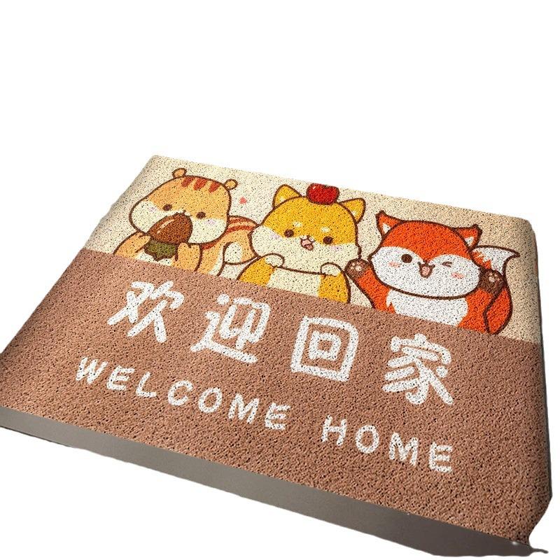 Cartoon Cute Non-Slip, Easy-Clean Entrance Coir Mat - Wear & Dirt Resistant, Cuttable Carpet for Hallways