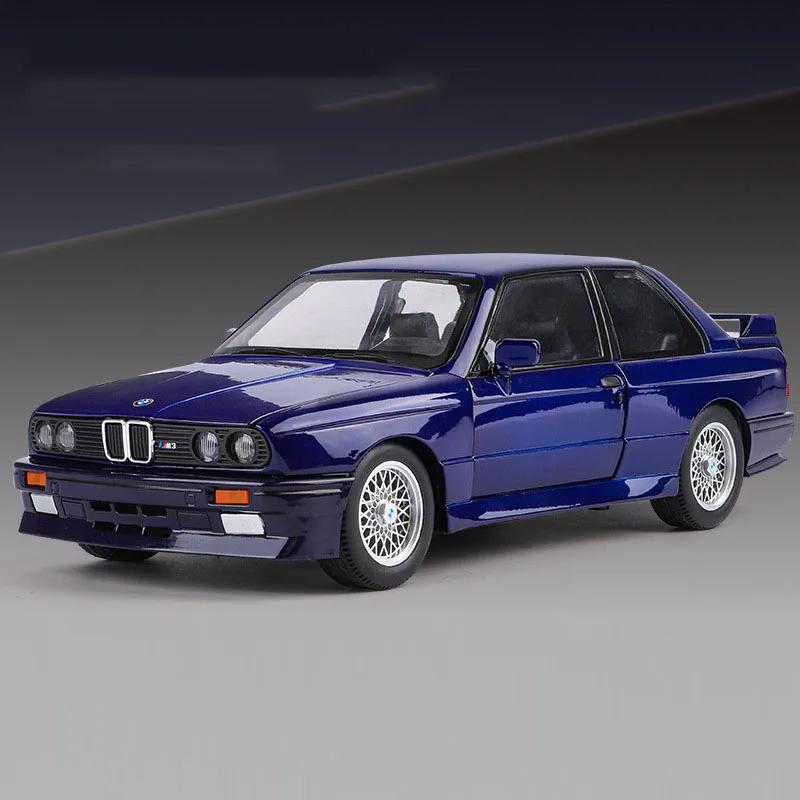Big 1:24 Alloy M3 Toys Miniature Models Cars Rubber Tires Wheel Pull Back Vehicles with Light Sound Toy Car for Boys Xmas Gifts