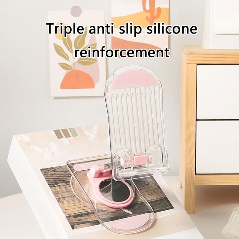 360 Degree Rotating Cellphone Holder Universal for Phone Tablet Table Support Stand Clear Acrylic Folding Holder Stand