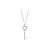 TIFFANY &CO. Náhrdelník se stříbrným klíčem ve tvaru srdce 925 pro ženy 27340628-Silver F(16 palců)