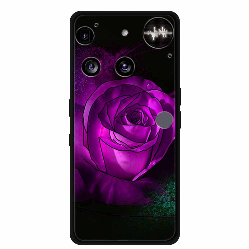 Flowers Case For Nothing Phone 3 Phone3 Soft Silicone Phone Cover Funda Black TPU Protective Bumper Coque for Nothing Phone (3)