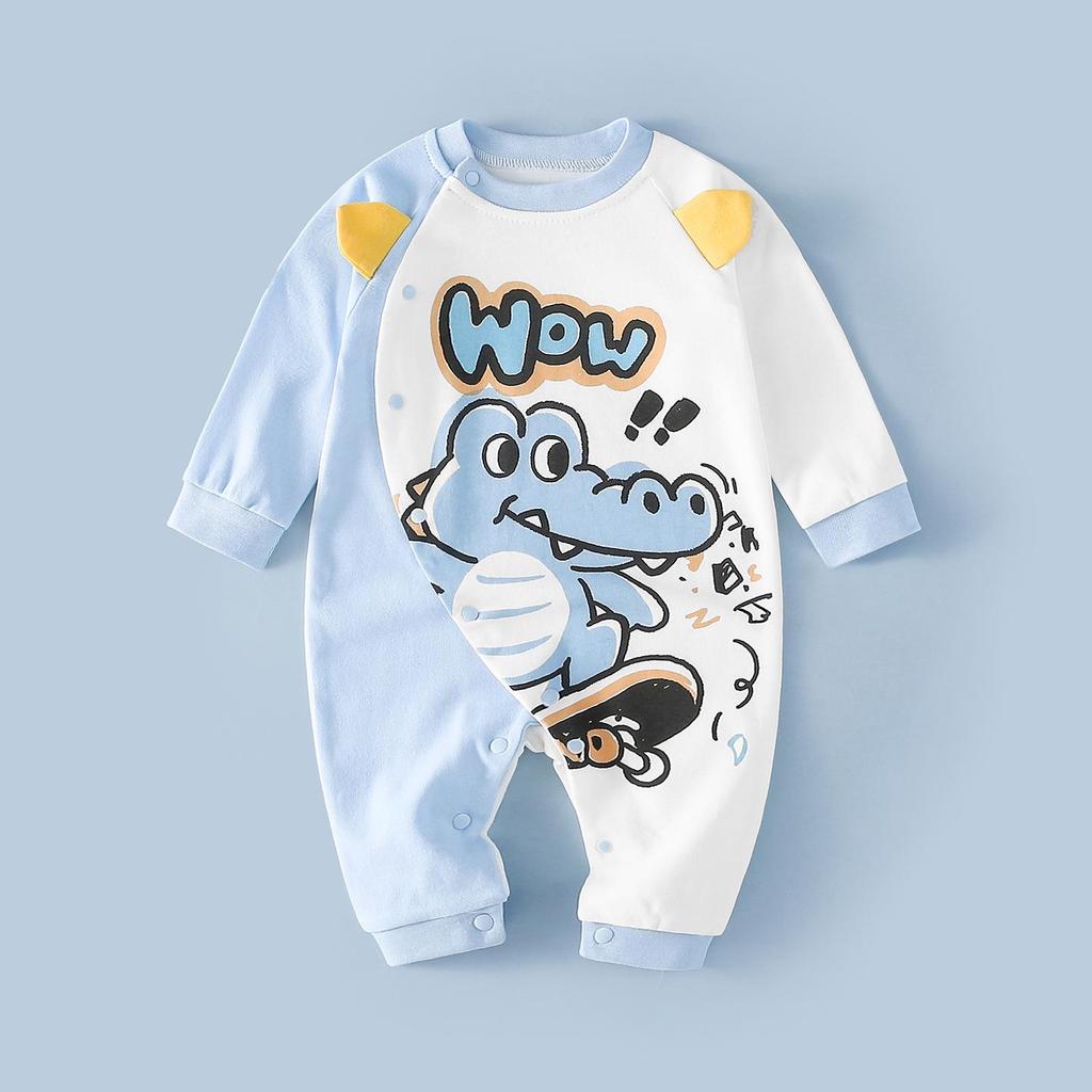 Unisex Cotton Baby Romper - Spring/Autumn Cartoon Onesie for Newborns