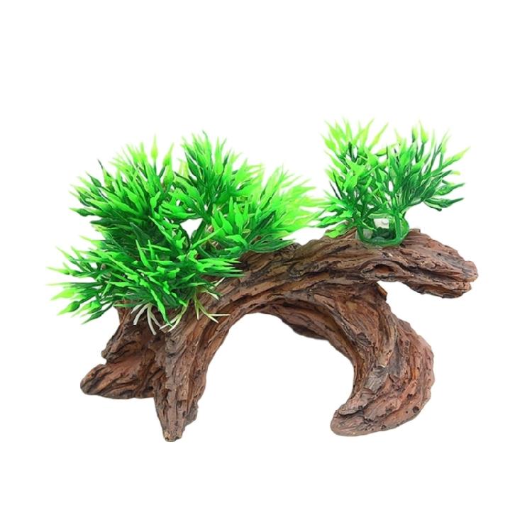 Life Like Tree Trunk Aquariums Decors Resin Water Grass Fishtanks Landscape Centerpiece with Simulation Texture and Color