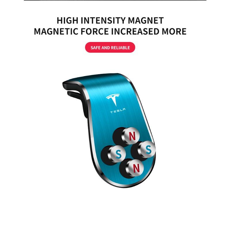 Car Magnetic L-shaped Car Dedicated GPS Phone Holder Emblem For Tesla Model 3 Model X S 2016-2023  Model Y Decals TM3 TMX