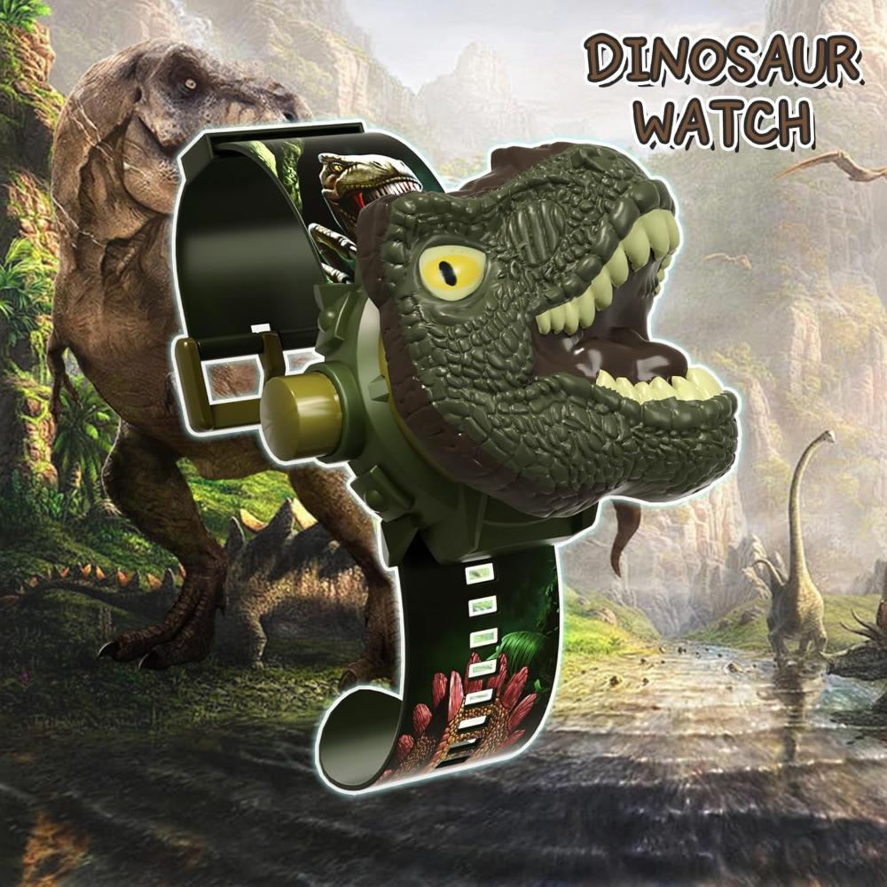 Children Dinosaur Projection Watch Toy, Electronic Watch, Adjustable Digital Screen 3D Cartoon Patterns Boy Girl Christmas Gift