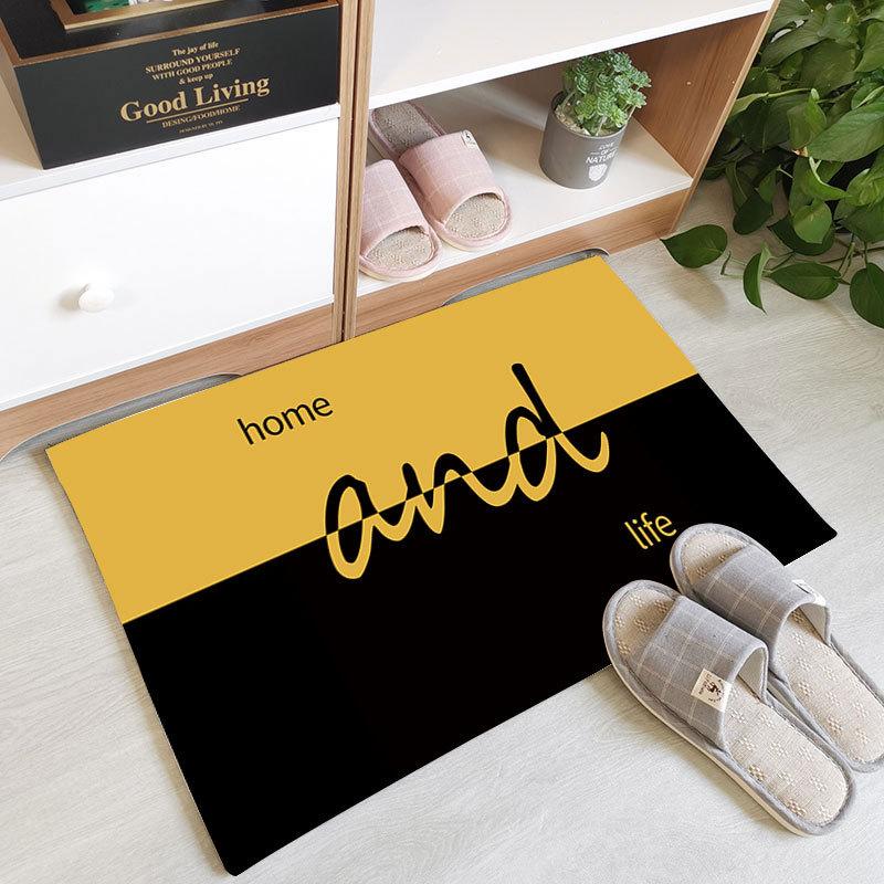 Home Crystal Velvet Floor Mat Door Mat Bedroom Kitchen Toilet Foot Mat Bathroom Absorbent Non-slip Mat