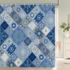 Bohemian Shower Curtains Moroccan Ethnic Decor Shower Curtain Floral Fabric Hanging Curtain Bathroom Decor Set With Hooks