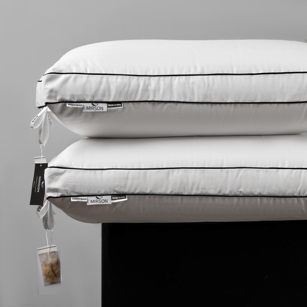 Down-Filled Pillow №205 Royal Pearl — 70% Down, 30% Feather, Fill Power 350, Medium.