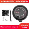 3.75   Automobile Refitted Instrument Black White Light Tachometer 0 8000 Pointer Tachometer 92mm