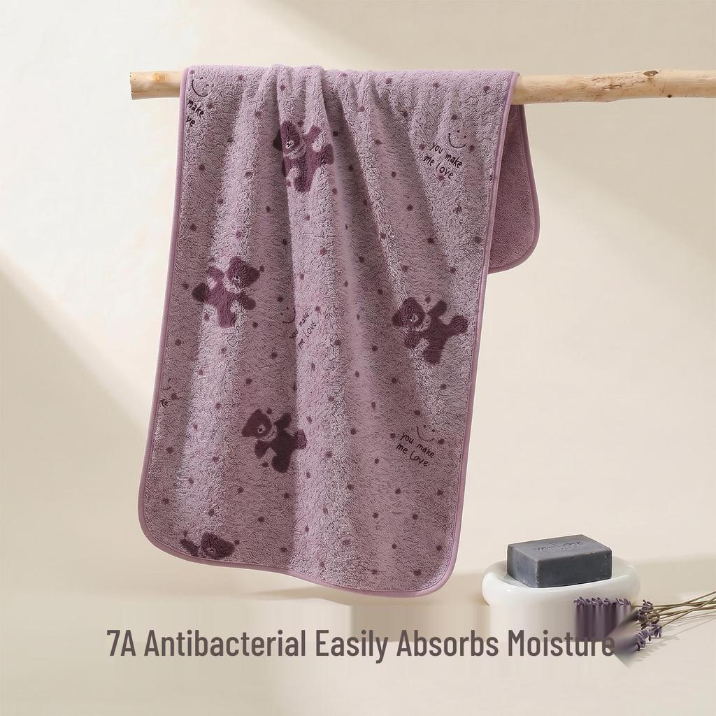 Thick Coral Fleece Face Towel - Soft, Absorbent & Quick-Drying for Couples