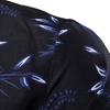 Men Shirt Leaf Print Single-breasted Streetwear Slim-fitting Buttoned Shirt for Spring Summer Autumn Winter