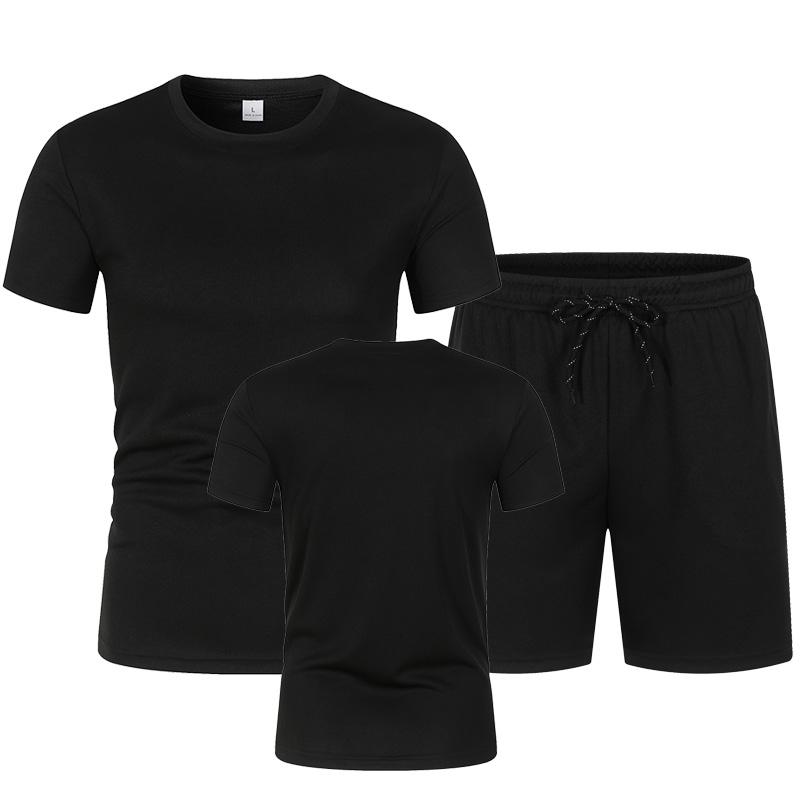Sommer Herren T-Shirt 2-teilige Sets Strand Elastischer Bund Kordelzug Lässig Atmungsaktive Shorts Sets Bademode