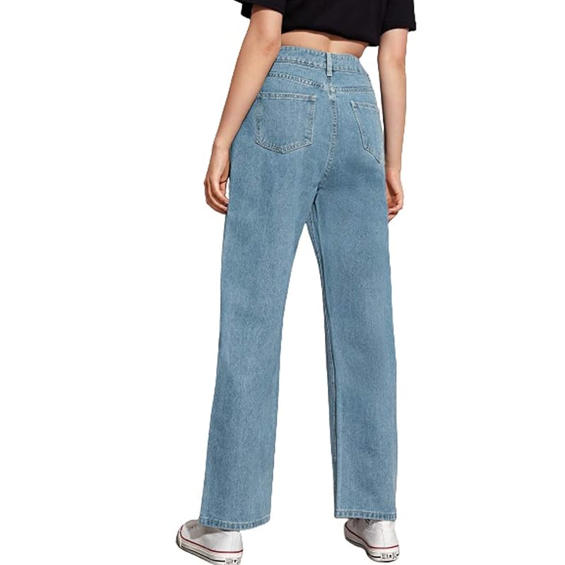 KOTTY Womens High Rise Cotton Lycra Jeans(Ice Light Blue,28) 28
