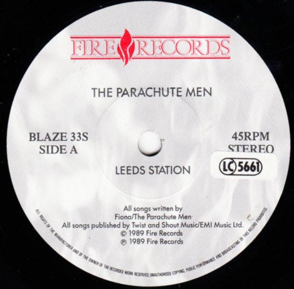 

7inch Record PARACHUTE MEN Leeds Station BLAZE33S Fire Records 1989 UK Rock Used