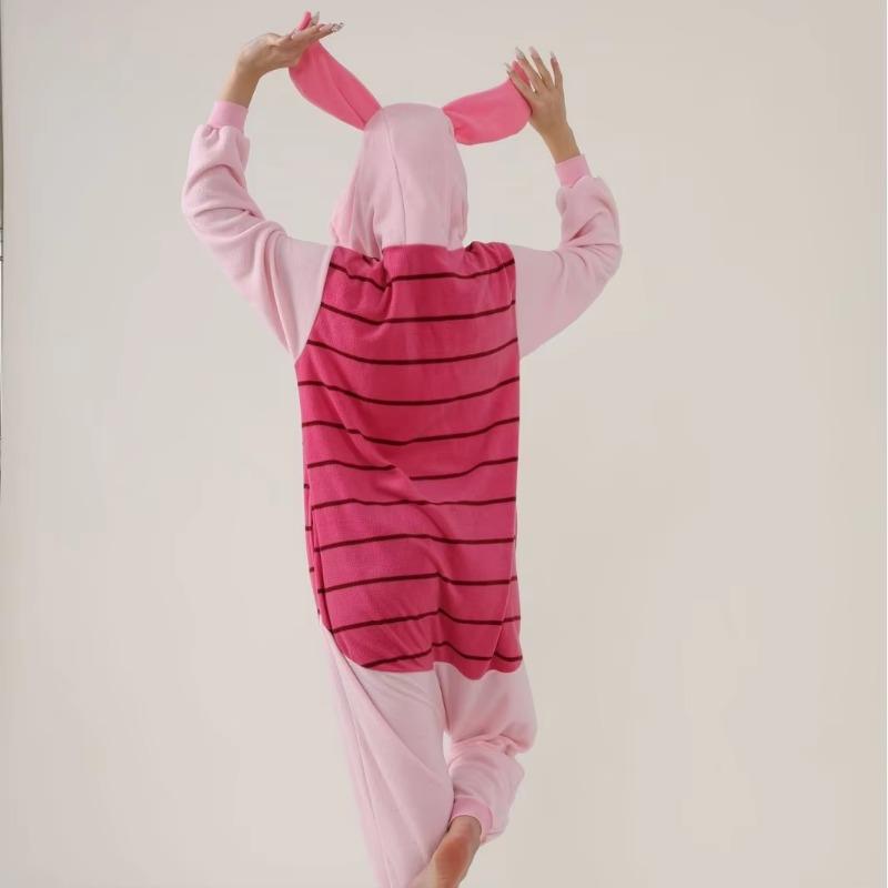 Disney Schwein Einteiler Pyjama, Rollenspiel Kostüm, Rosa Schwein Pyjama, Erwachsenen Halloween Anime Tier Cartoon Einteiler Pyjama