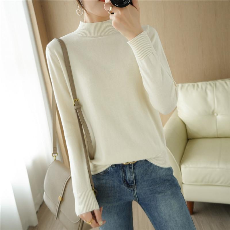 Damegenser MODERN NEW SAGA Vårullgensere Turtleneck strikket genser Høst Dame Jumper Strikket Topp