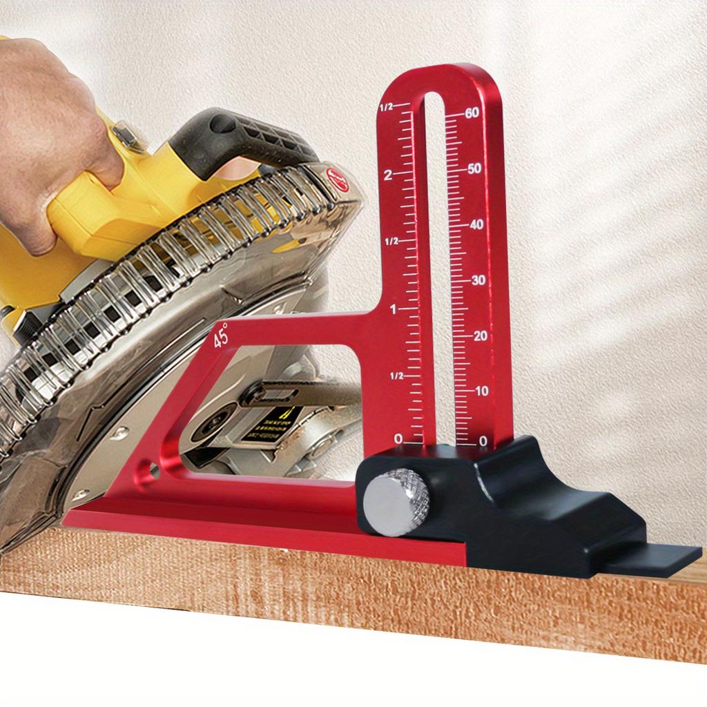 Adjustable Table Saw Depth Gauge 0-60mm W- Metric & Inch NC Laser Scale-Router Table Height Gauge Aluminum Alloy Measuring Gauge