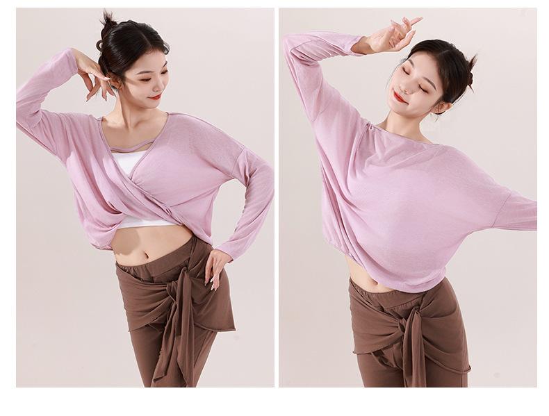 Oboustranný dámský gázový top na tanec a cvičení jógy