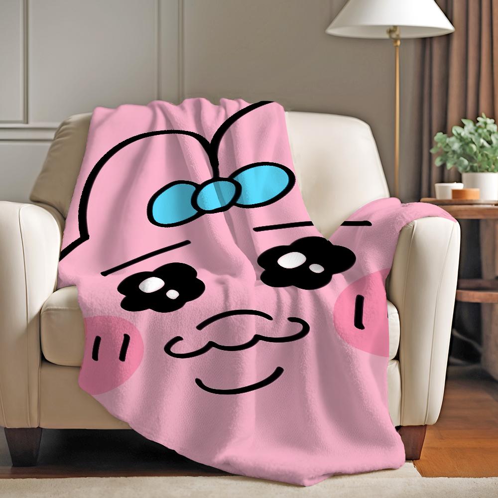 Fashion O-Opanchu U-Usagi-S Pink Blanket Warm Soft Suitable For Bedroom Sofa Bed Living Room Office Travel Camping Gifts