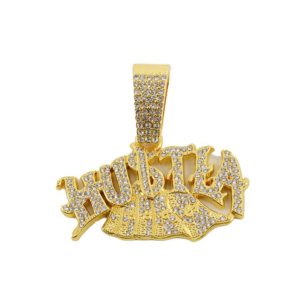 Amazon hot-selling hip-hop fashion new Hustla Money pendant necklace necklace European and American cross-border trendy brand jewelry