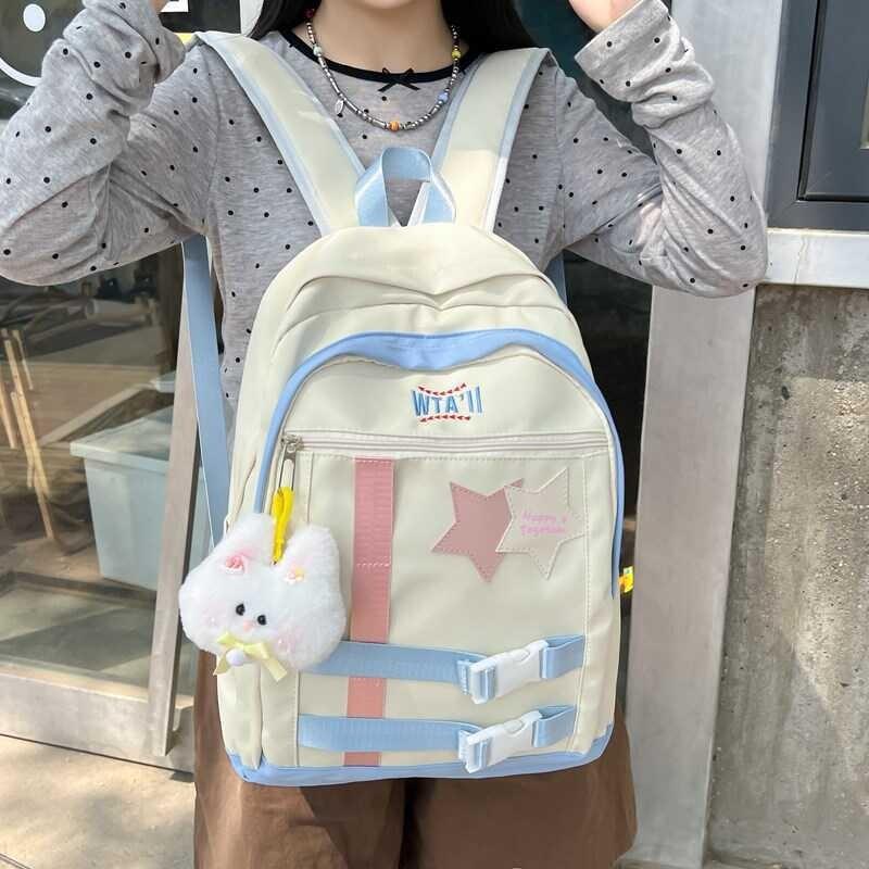 Spacious And Stylish Korean Design Backpack Unisex Casual Waterproof Nylon Bag