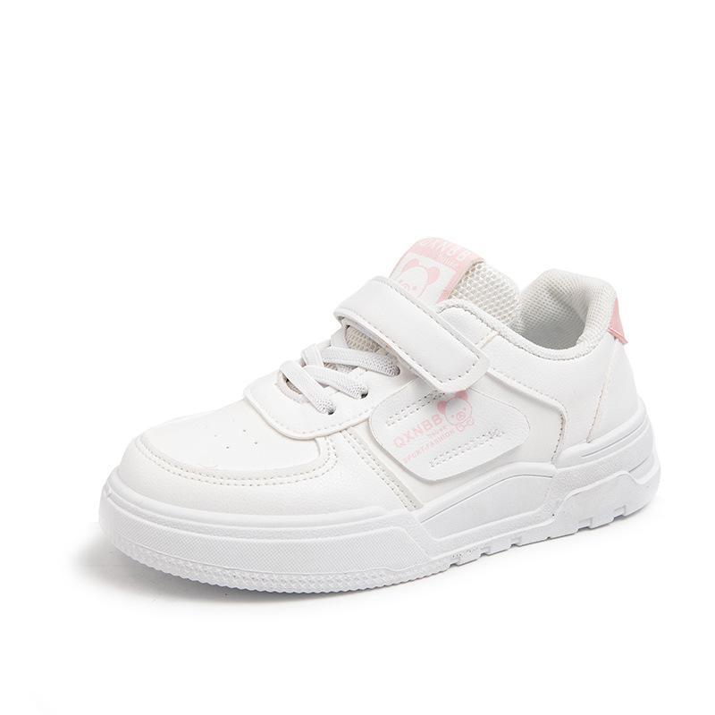 Leather children's white shoes girls board shoes 2025 spring and summer new fashion versatile classmates boys white casual shoes