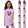Kinder Sommer Sport T-Shirt und Röcke 2-teiliges Outfit Trainingsanzug Set Kurzarm Print Crop Tops mit Kleiderset