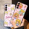 Case for Samsung Galaxy A25 A71 A51 A73 A32 A24 A55 A35 A36 A23 A53 A26 A72 A41 A22 A52 Black Soft Phone Cover Wacky Sailor Moon