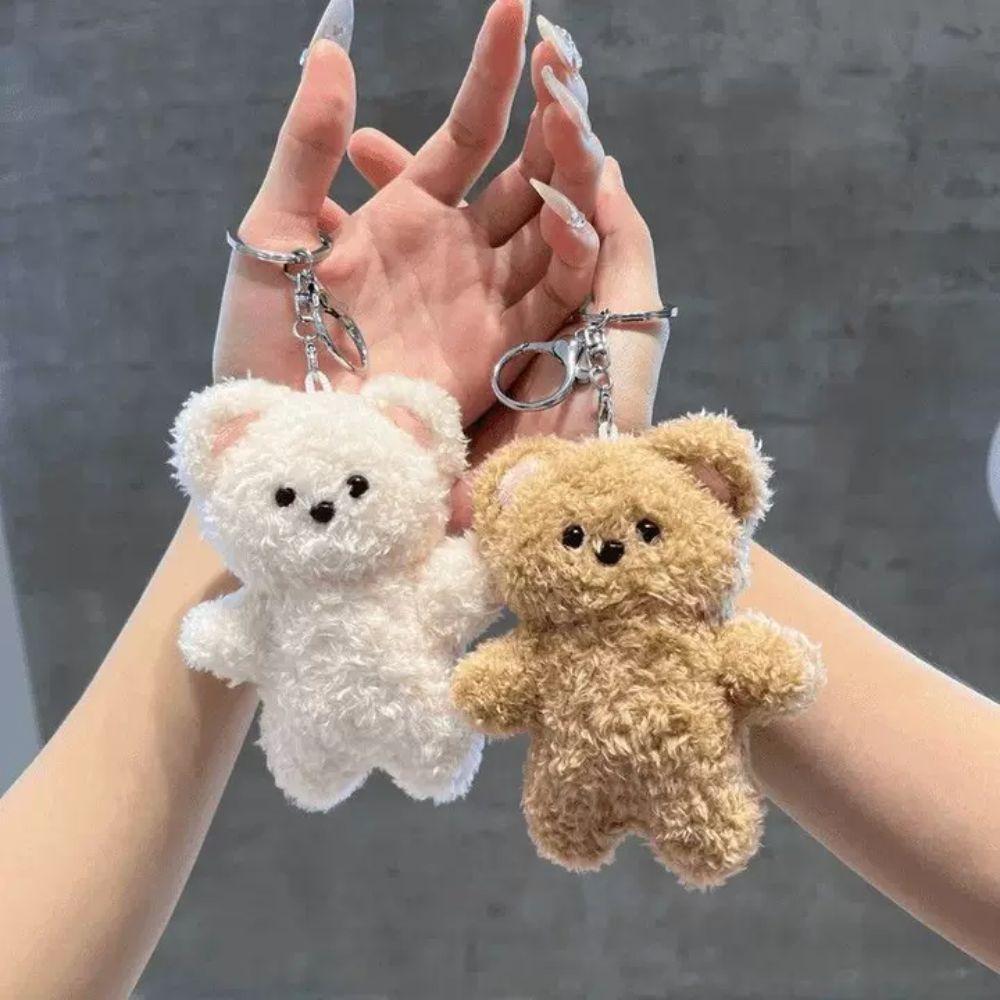 Magnetic Cartoon Bear Key Chain Cartoon Bear Plush Pendant Magnetic Bear Pendant Bag Decor