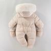 Winter Neugeborenes Baby Mädchen Kleidung Verdicken Baby Strampler mit Handschuhen Warmer Baby Jumpsuit Kapuze Plus Samt Kinderbekleidung