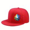 Vibrant Trippy Ghost Graphic Flat Brim Cap Polyester Adult Casual Baseball Hat Adjustable Snapback
