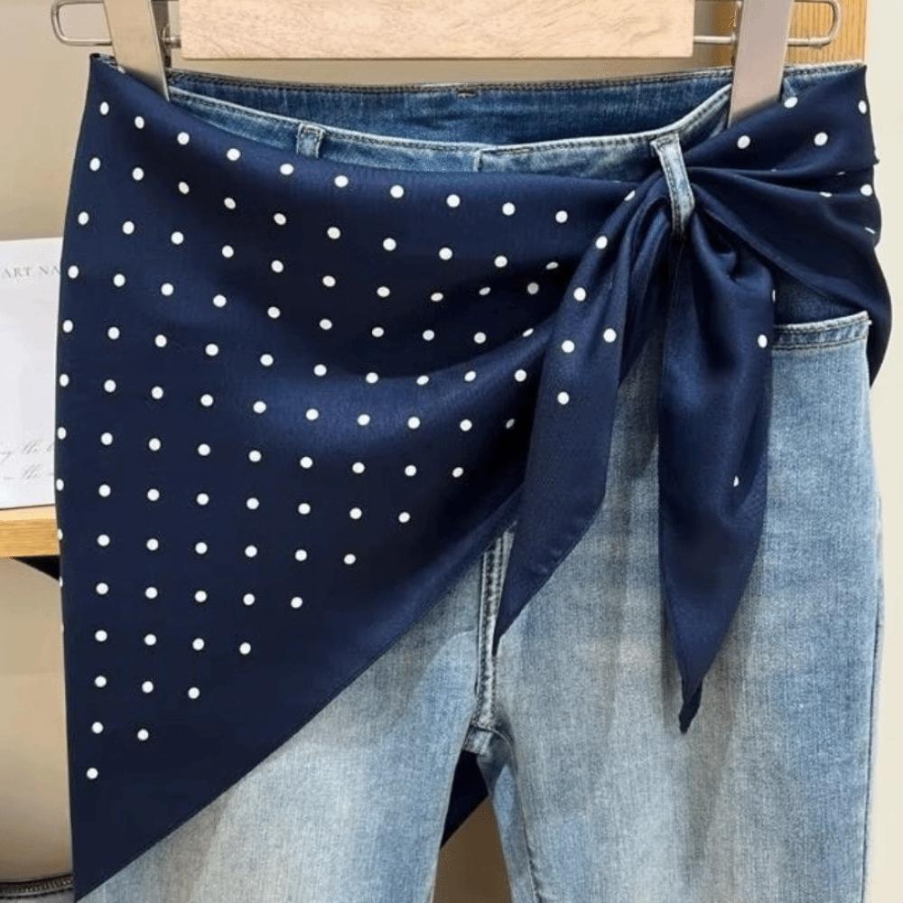 Polyester Imitation Silk Scarf Triangular Shape Jeans Waist Belt Head Wraps  Spring Summer