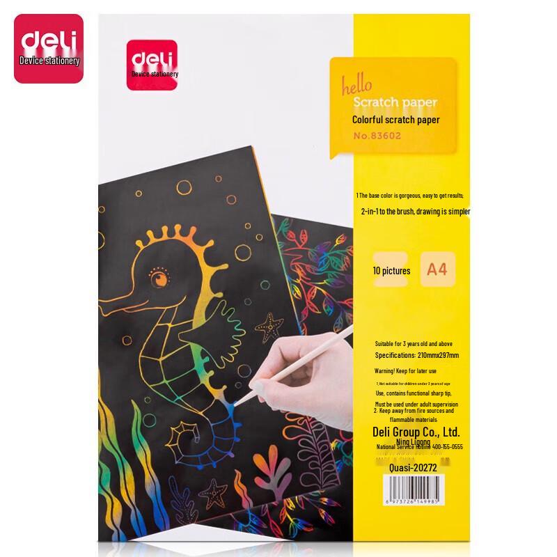 Deli Colorful Scratch Art Paper Set