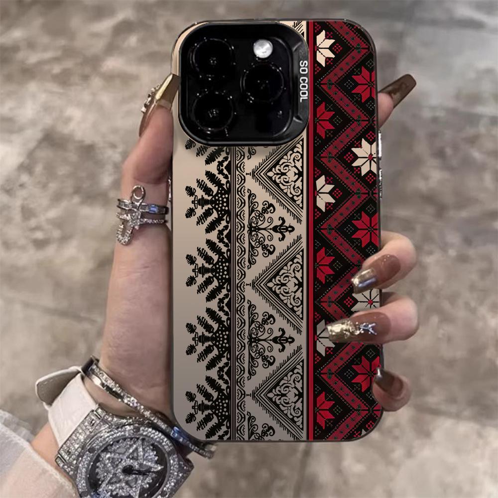 Retro Ethnic European Phone Case For IPhone 16 11 12 13 17 Pro Max Case 14 15 Plus 16E 17Air Shockproof Hard IMD INS Cover